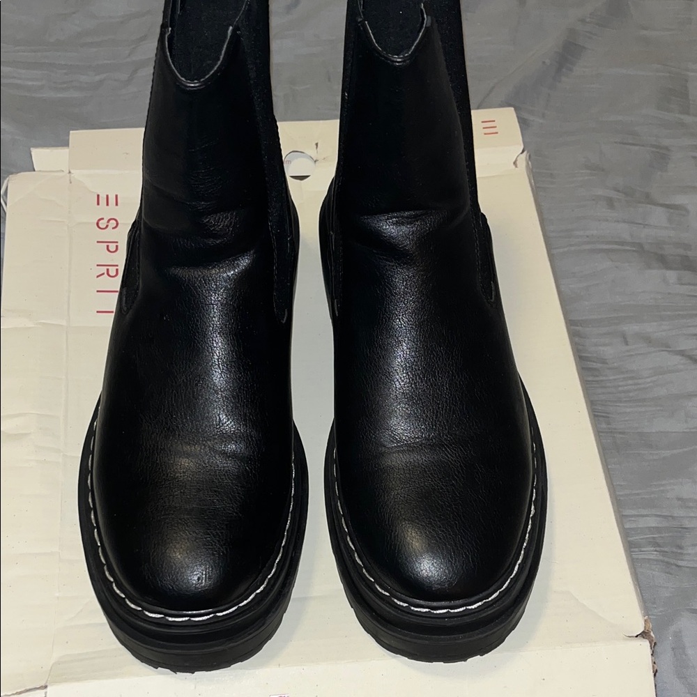 Black Leather Ankle Boots